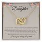 To My Daughter | I Love You, Always & Forever - Interlocking Hearts necklace