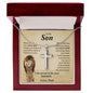 To My Son | Never Forget That I Love You - Stainless Steel Cross Necklace
