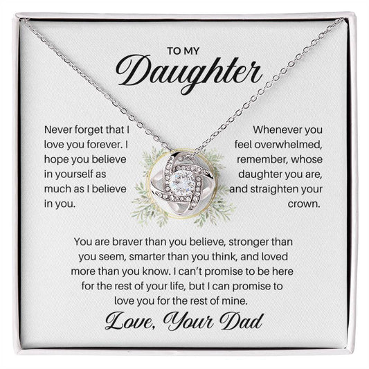 To My Daughter | Never Forget That I Love You - Love Knot Necklace